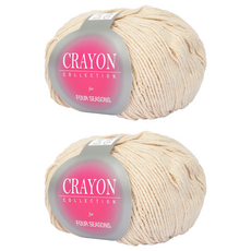 SILBARAM TEXTILE Crayon系列 毛線 42段象牙白, 象牙色, 2捆