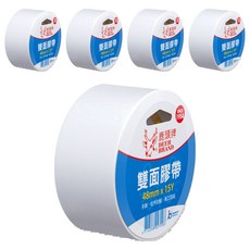 DEER BRAND 鹿頭牌 薄型手撕雙面膠帶 DFS3 48mm x 15Y, 透明色, 5捲