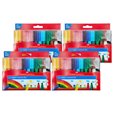 FABER-CASTELL 輝柏 66-2000-12 JUMBO連接筆, 12色, 4盒