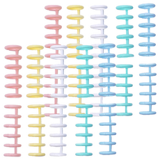 Madakkumi DIY裝訂6孔活頁環 5款 x 2入組, 馬卡龍色, 2組