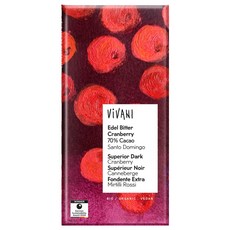 ViVANI 德國70%黑巧克力片 蔓越莓, 1個, 80g