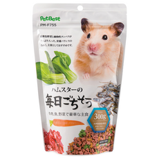 PetBest 岡田屋 乾燒主食 牛 + 蔬 + 魚 300g, 倉鼠主食，營養豐富，除臭配方，台灣製造, 1包