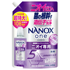LION 獅王 NANOX one 奈米樂超濃縮抗菌洗衣精 特大補充裝 室內晾衣 紫色, 1個, 1080g