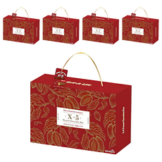 Samjin 花生巧克力風味捲心酥 金5吉禮盒, 濃郁巧克力及香脆花生, 多層次的彭湃夾心, 380g, 5盒