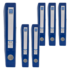 Lan CHYn 連勤牌文具 精裝二孔拱型夾 方形G眼 LC-845S, 藍色, 6本