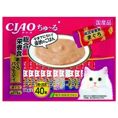 INABA CIAO 啾嚕 綜合營養 啾嚕肉泥 14g 量販綜合包, 鮪魚*20入+鮪魚扇貝*20入, 560g, 1袋