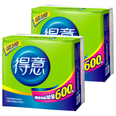 得意 抽取式衛生紙 150張, 12包, 2袋