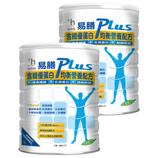 易而善 易膳PLUS含纖優蛋白均衡營養配方，膳食纖維，乳清蛋白，麩醯胺酸，無添加乳糖配方, 900g, 2罐