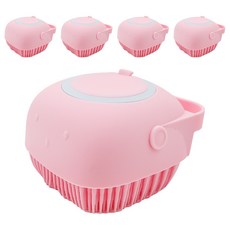 PUKU 藍色企鵝 矽膠沐浴刷, 耐熱至80°C, 80ml, 粉色, 1入, 5個