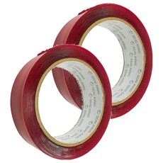 CLEAN 克林 易利黏 超黏透明壓克力泡棉 紅膜排廢 30mm x 3m, 紅色, 2捲