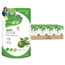 一滴淨 蘆薈多酚食品用洗潔精補充包，植萃成分 溫和不傷手, 800g, 12包