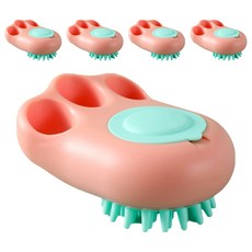 蕉蕉購物 多功能貓爪出液矽膠刷,5個,1入,粉紅色 - 寵物沐浴按摩刷