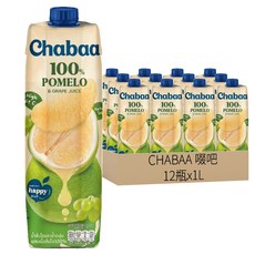CHABAA 啜吧 100% 柚子佐葡萄果汁, 1L, 12瓶