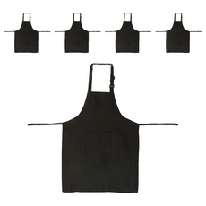 Sea of B 可調節長度棉質混紡圍裙, 黑色, 5個