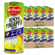 Del Monte 鳳梨汁 無糖 100% 含維生素 A-C-E, 240ml, 48罐