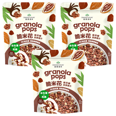GRANOLA HOUSE 宴麥森林 脆米花 脆萃纖燕麥穀片 法式巧克力, 含BC益生菌, 10.2克膳食纖維, 250g, 3包