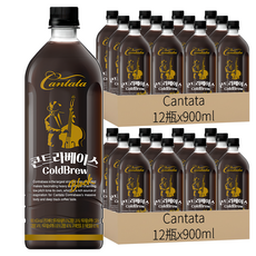 LOTTE 樂天 Chilsung Cider Cantata 冷萃黑咖啡 低溫慢速冷萃 超大包裝, 900ml, 24瓶