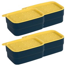 E.City 可攜式多功能居家旅行帶刷收納皂盒 顏色隨機 方便攜帶 多功能清潔刷, 4個