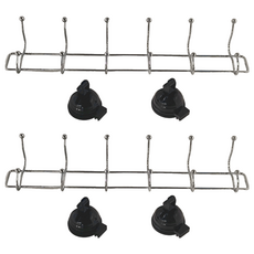 LASSLEY 蕾絲妮 MAGIC彩色強力吸盤多功能雙掛架 ABS樹脂/PA橡膠 46X11X8cm, 黑色, 2個