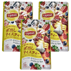 Lipton 立頓 日本進口冷泡茶 莓果風味紅茶, 3.4g, 10個, 3包
