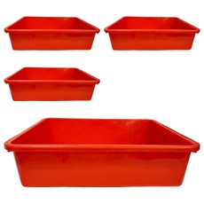 震嶸塑膠 650密林 置物籃/收納籃 聚丙烯(P.P), 60 x 48 x 16cm, 紅色, 4個