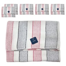 星紅織品 色紗竹炭輕量浴巾, 台灣製 70x140公分 80%純棉 20%竹炭紗, 粉色, 6條