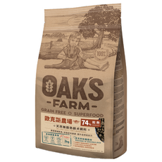 OAK'S FARM 熟齡犬 天然無穀乾飼料, 鮭魚, 2kg, 1袋