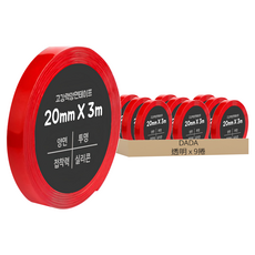 DADA 強力雙面膠帶 20mm x 3m 透明, 9捲