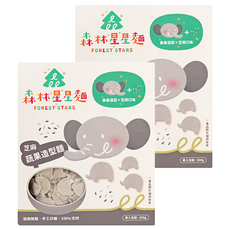FOREST NOODLES 森林麵食 森林星星麵 鮮芝麻, 大象造型 寶貝麵條 200g, 2盒