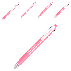ZEBRA 斑馬牌 SARASA 4+1 多功能原子筆 J4SA11 黑/藍/紅/綠+自動鉛筆 (0.5mm) 耐水性墨水, 粉色, 6支