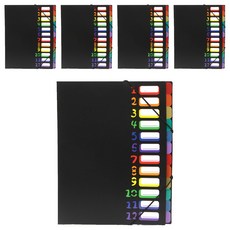 Super Ssaem Edu 彩虹12格風琴夾, 5個, 多色