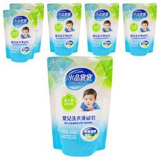 南僑水晶 水晶寶寶 嬰兒洗衣液體皂 無香精 補充包, 400g, 6包