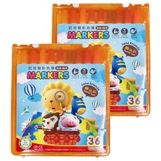 雄獅奶油獅彩色筆 色彩鮮豔 安全 無銳角設計 手提把手, 36色, 2盒