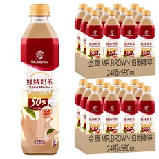 金車 MR.BROWN 伯朗咖啡 絲絨奶茶, 580ml, 48瓶