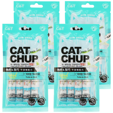 CAT CHUP 貓咪肉泥, 鮪魚+蟹肉, 56g, 4袋