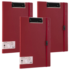 NUSIGN 折疊板夾 折疊 A4 展開A3 NS180, 紅色, 3個