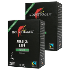 MOUNT HAGEN 公平貿易低咖啡因即溶咖啡粉 經冷凍乾燥技術處理, 2g, 25條, 2盒