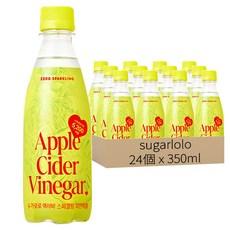 sugarlolo 蘋果醋氣泡水 鳳梨口味, 24個, 350ml