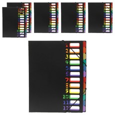 Super Ssaem Edu 彩虹12格風琴夾, 6個, 黑色 + 彩虹