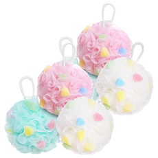 Livemore 泡泡海綿沐浴球, 2組, 3入, 混色