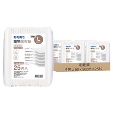 毛乾爽 寵物尿布墊 厚款, 60 x 90cm, 25片, 4包