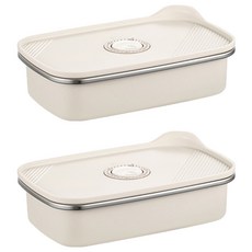 日式按鈕保鮮盒, 2個, 1個容器 + 1個蓋子