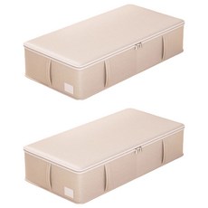 小麥購物 大容量棉被收納箱 L1284 79L, 2個, 米色