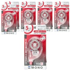 Tombow 蜻蜓牌 MONO YX5 修正帶, 5mmx12m, 可替換, CT-YX5, 6個