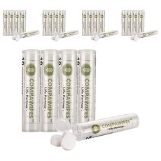COMPAWIPES 迷你壓縮紙巾 天然纖維 獨立包裝 方便攜帶, 50顆, 5袋