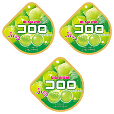 UHA 味覺糖 酷露露Q糖 白葡萄, 日本原裝進口, 100% QQ葡萄真果實感, 48g, 3包