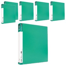 二孔PP圓型夾 A4, 綠色, 6入