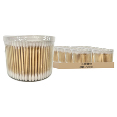 小麥購物 竹棒雙頭棉花棒 S313 尖頭 + 圓頭款, 500支, 8罐