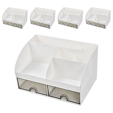 四格收納筆筒 F0685 20.8 x 14 x12.5cm 385g, 白色, 5個