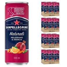 SANPELLEGRINO 聖沛黎洛 氣泡水果飲料 石榴柳橙口味, 330ml, 24個